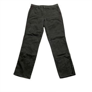 Level 99 Camouflage Dark Camo Gold Side Stripe Straight Bootcut Jeans Size 27